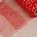 FENICAL Sequin Roll Spool Tulle Roll Gift Wrap for Wedding Christmas Party Decoration 6 Inch 25 Yard (Red)