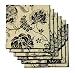 Rose Tree Milano Table Linens Set Of 6 Napkins, Black