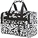 Black Floral Damask Duffle Bag 16-inch