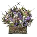 Flower Fields Dried Floral Arrangement Bow Basket