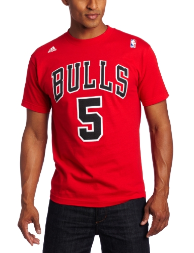 NBA Men's Chicago Bulls Carlos Boozer Gametime Name & Number Tee (Red, Medium)