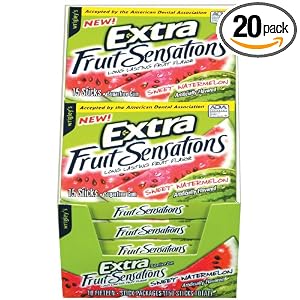 Extra Fruit Sensations Sugarfree Gum, Sweet Watermelon, 15-Count Sticks (Pack of...
