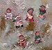 Set of 6 Teddy Bear Miniature Christmas Ornaments
