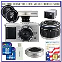 Exculsive Olympus PEN E-P1 12.3 MP (Micro) Digital SLR Camera Set w/ Two (2) Olympus M. ZUIKO DIGITAL 17mm f/2.8 Lens (Silver) & 14-42mm f/3.5-5.6 (Black) Lens Kit w/ Olympus FL-14 Flash, Olympus MMF-1 Four (Micro) Adapter, Olympus VF-1 Viewfinder, Two (2) Olympus Lens Caps & Two (2) Transcend 16GB SDHC w/ 3-Year Extended Warranty