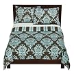 WATER/CHOCO Havana Floral 310Tc Duvet Set - TWIN