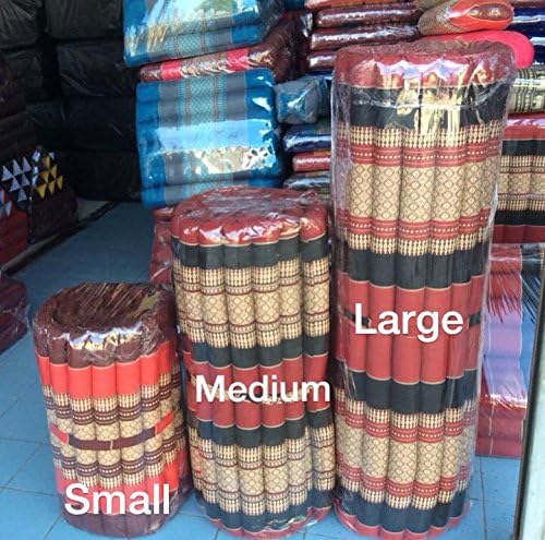 Large Roll up Thai Mattress, 79x42x2 inches, Kapok, Red/Black, Thailand
