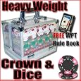 600 Ct Crown & Dice Poker Chip Set W/ Acrylic Carrier, Comes W/ Free Wpt Book