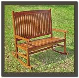 Double Acacia Wood Porch Rocker