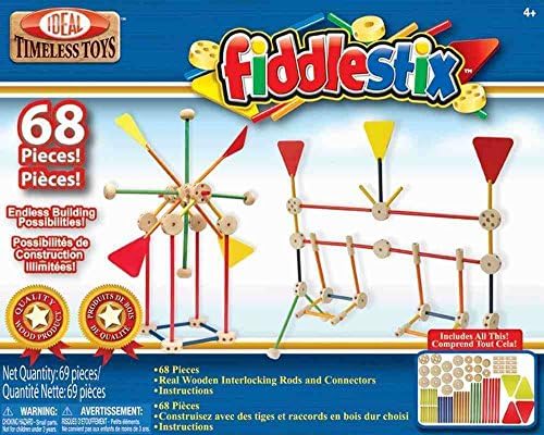 Educational Building Toy Fiddlestix 68 Pieces Classic Wood Connector Set - 9068fbbl