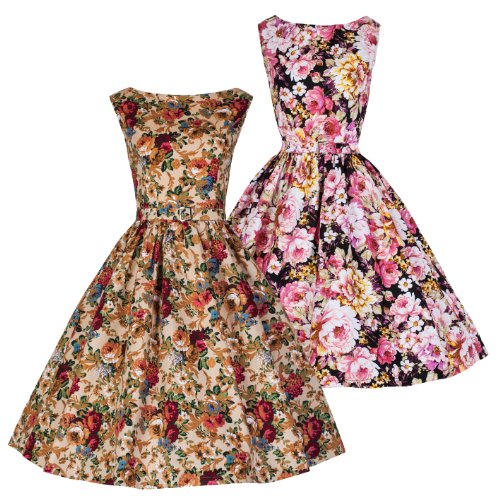 Lindy Bop 'Audrey' Vintage Style 1950's Spring Garden Floral Party Dress