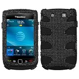 Fish Bone Protector Skin Hybrid Snap On Gel Cover (Faceplate) Cell Phone Case for RIM BlackBerry Torch 9800 AT&T - Black Diamante/Black Fish Bone Protector Skin Hybrid Snap On Gel Cover (Faceplate) Cell Phone Case for RIM BlackBerry Torch 9800 AT&T - Black Diamante/Black