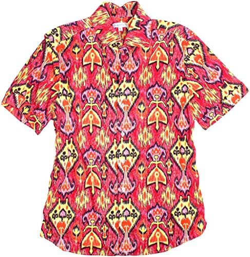 Seaplane Men's 'Red Tribal' Red Short Sleeve 100% Cotton Print Camp Shirt