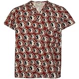 Florida State Seminoles (FSU) Garnet All Over Print Scrub Top