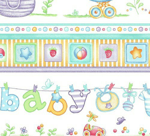 Picture of Cozy SheetWorld Fitted Pack N Play (Graco Square Playard) Sheet - Baby Boy Clothesline - Made In USA PP3636-F201 (Playard Bedding)