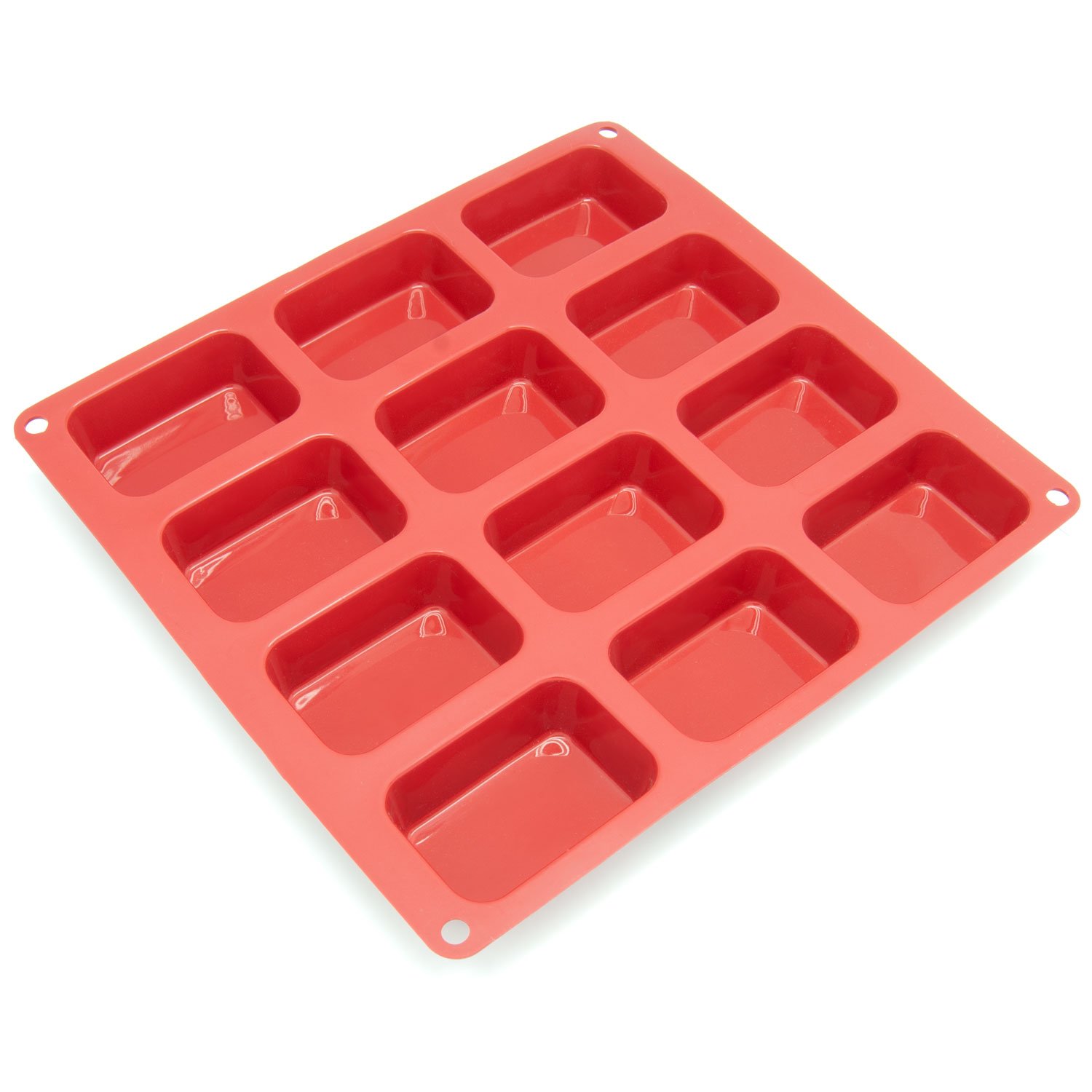 Freshware 12 Cavity Silicone Mini Petite Small Loaf Baking Bread Pan