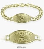 Engravable 10 Karat Yellow Gold Mens Medical Bracelet