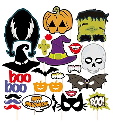 Coxeer 24Pcs Photo Booth Props on a Stick Halloween Funny Photo Booth