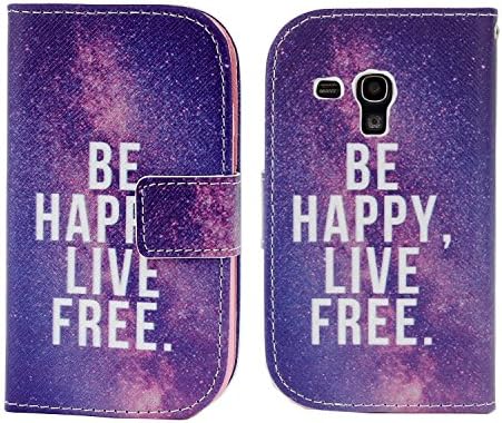 HENGHUA [Be Happy. Live Free]Premium PU Leather Flip Wallet Card Slot / Bracket Back Case Cover for Samsung Galaxy S Duos S7562