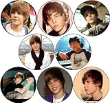 Set of 8 Justin Bieber Pinback Buttons 1.25" Pins Singer