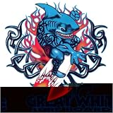 Men's Tank Top : Great White Surf Boards - Surfing Shark - Tribal Tattoo with Flames