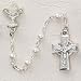 CHILDRENS GIRLS PEARL IRISH CELTIC COMMUNION ROSARY WITH STERLING CHALICE AND CRUCIFIX, BOXED