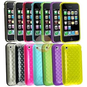 7 X Soft Hard Rubber Gel Case Cover for iPhone 3GS 3G