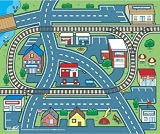 Driving Around the Railroad Town Foldable Play Mat 30" x 36"