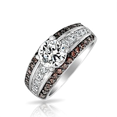 Chocolate cz wedding rings