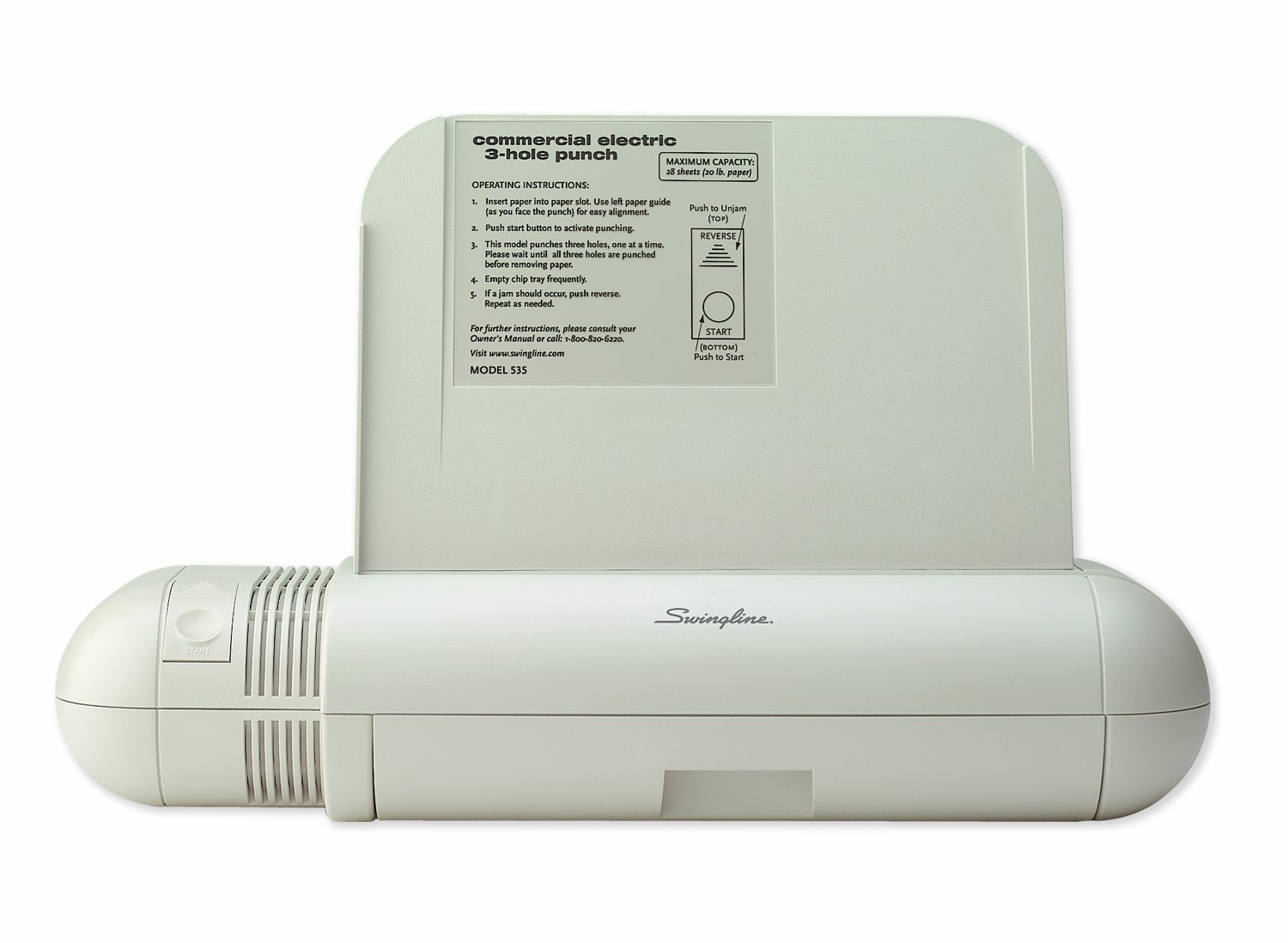 Swingline Commercial Electric 3 Hole Punch, 8.5 Inch Centers, 28 Sheets