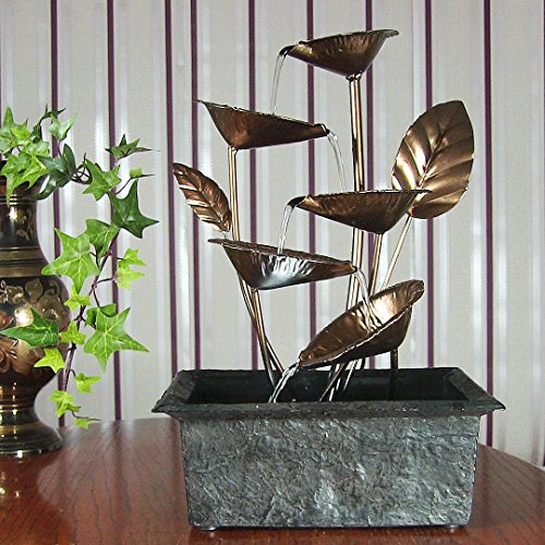 Sunnydaze cascading five leaves tabletop fountain with …
