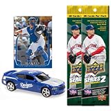 Los Angeles Dodgers 2008 MLB Dodge Charger with Russell Martin Card & Two Packs of 2008 Upper Deck Series 2 Fat Packs
