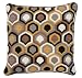 Trina Turk for Peking Handicraft Geo Down-Filled 16 by 16-Inch Bargello Needlepoint Pillows, Brown