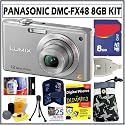 Panasonic Lumix DMC-FX48 12MP Digital Camera in Silver + 8GB Deluxe Accessory Kit