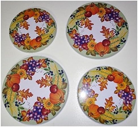 (Ship from USA) Set of 4 New PUMPKIN GRAPE ROUND KITCHEN STOVE TOP BURNER COVERS /ITEM NO#E8FH4F854137507