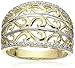 Amazon Essentials 10k Yellow Gold Filigree Diamond Ring (1/10 cttw, I-J Color, I2-I3 Clarity), (previously Amazon Collection)