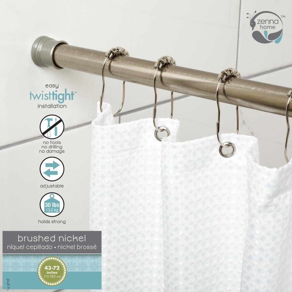 Zenna Home 505ST, Tension Shower Curtain Rod, 43 to 72