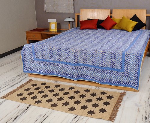 Imagen 2 de Hecho a mano indio Diseñador Yoga Mat Alfombra de lana yute-Modern Tamaño Alfombra 64 x 28 pulgadas