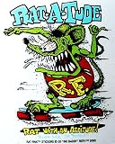 Rat Fink RAT-A-TUDE Hot Rod Decal / Sticker Surfs UP