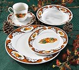 20 - Pc. Pumpkin Harvest Stoneware Dinnerware Set