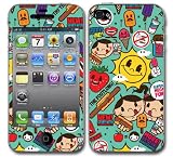 CARTOON SUNSHINE Design Apple iPhone 4 4S ( iPhone 4G, iPhone 4th Generation) 16GB 32GB 64GB Vinyl Skin Decal Sticker Protector (Matte Finish)+ Free Screen Protector