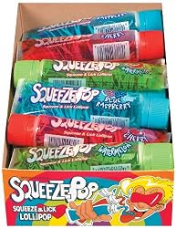 Hubba Bubba Squeeze Pop Assorted Sweet Lollipops (Pack of 18)