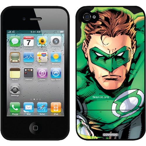 Green Lantern - Closeup design on a Black iPhone 4 / 4S Slider Case by Coveroo