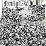 Gemma Coverlet Set- Full Queen Size - Including Two Pillow Shams (Black)
