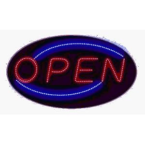 Creative Motion 11580 Hanging Oval LED Open Sign - New Big Size - 26 x 14