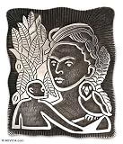 Brooch pendant, 'Self-Portrait with Monkey' 1.9 W 2.2 L