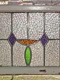 Art Deco Deep Purple Diamond Antique Stained Glass Window