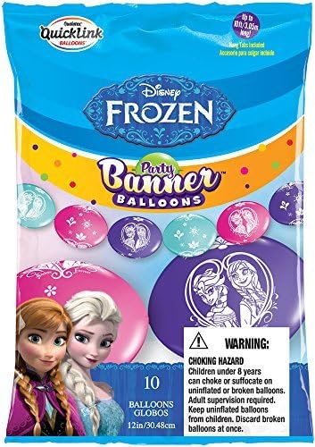 Party Banner Balloons 10 Count Disney Frozen QuickLink Banner Balloons, 12-Inch by Party Banner Balloons