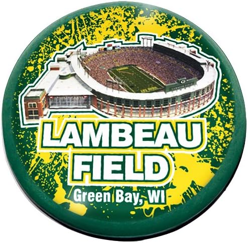 NFL Green Bay Packers, Lambeau Field  in 2" crystal magnetized paperweight with Colored Window Gift Box