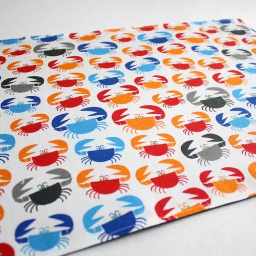 Island Picnic Organic Cotton Placemat - Crabs/Navy Blue Reversible