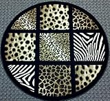 IMAGE OF Animal Prints Round Rug 7 Ft. 8 In. X 7 Ft. 8 In. Design # S 251 Black